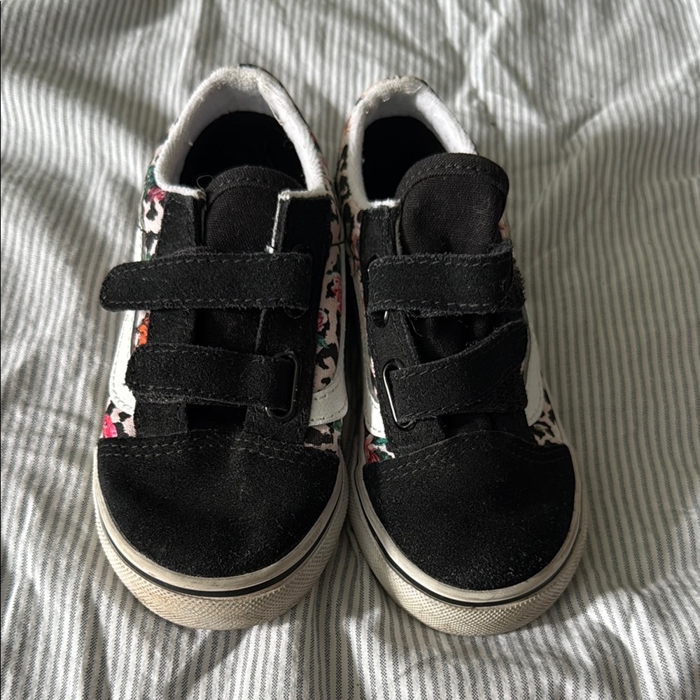 Vans Kids Black and Floral Sneakers